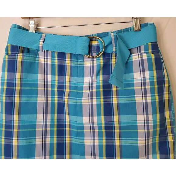 Chaps Plaid Skirt Womens Size 6 Pencil Straight Turquoise - Picture 4 of 5